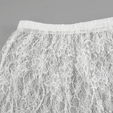 Jacquard Lace High Waist Maxi Skirt