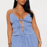 Backless Crop Top Lace - up Bandage Skirt Set