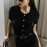 Single-Breasted Knitted Office Cardigan