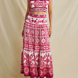 Ethnic Print Cami Top And Skirt Set