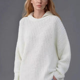 Casual Crewneck Lantern Sleeve Sweater