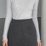 Polka Dot Wool A-Line Skirt
