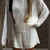 Hollow Knit Crochet Loose Two Piece Set