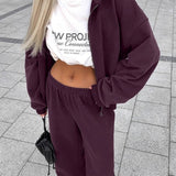 Vintage Hooded Sweatshirt and Jogger Two Piece Set