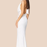 V-Neck Halter Lace Backless Fishtail Party Dress