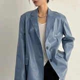 PU Leather Oversized Casual Blazer