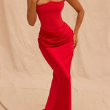 Sexy Backless Cinched Waist Maxi Dress