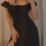 Tie Strap Split Hem Maxi Dress