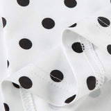 Polka Dot Contrast V Neck Sleeveless Crop Top