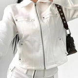 Rivet Lapel Safari Crop Jacke