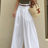 Pleated Loose Wide Leg Casual Pants