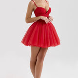 Chiffon Lace-up Backless Cocktail Dress