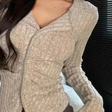 Vintage V-Collar Knit Cardigan