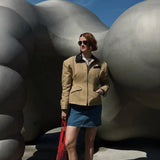 Waist Cinched Colorblock Jacket