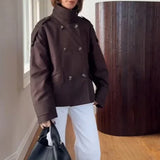 Stand Collar Loose Fit Casual Jacket