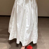 Sweet High Waist Unique Youthful White Maxi Skirt