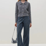 Wool Polo Neck Button Cardigan