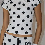 Number Print Fitted Tee Two Pieces Set