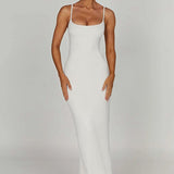 Backless Spaghetti Strap Bodycon Maxi Dress