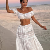 Pure Desire Crop Camisole High - Waist Skirt Set