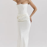 Sexy Backless Cinched Waist Maxi Dress