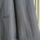 Shoulder-Padded Pinstripe Blazer