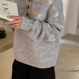 Loose Fit Fair Isle Knit Sweater