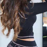 Retro Y2K Slim Letter Print Two-Piece Set