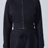 Cropped Fleece Workout Jacket