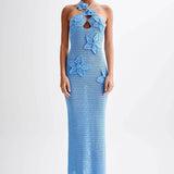 Beverly Floral Appliqué Crochet Maxi Dress