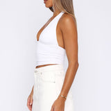 Don't Leave Me Denim Skort Off White
