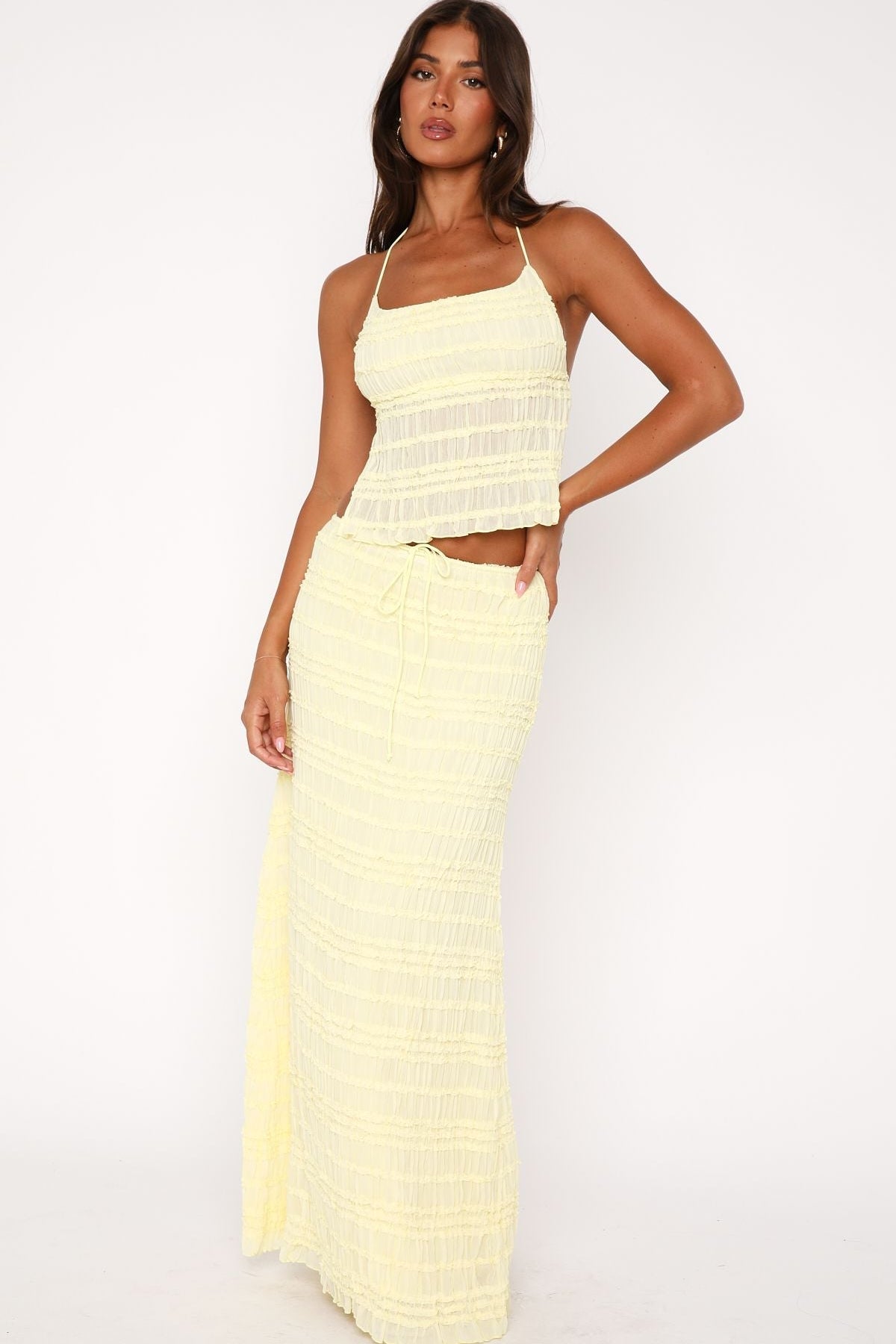 Hold Out Maxi Skirt Lemon
