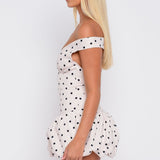 The Moment I Met You Mini Dress Cream/Black Polka Dot