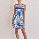 Trendy Casual Printed Spaghetti Strap Mini Dress