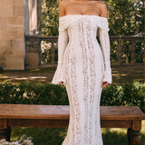 Jovie - Off-Shoulder Crochet Lace Maxi Dress