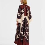 Grenadilla Print Satin Dress
