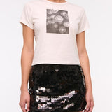 Bow Tie Textured Cardigan & Mid Rise Sequin Skort