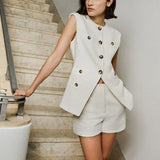 Casual Solid Sleeveless Jacket