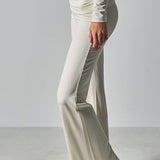 Solid Fitted Foldover Soft Pants