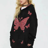 Gothic Butterfly Print Hoodie