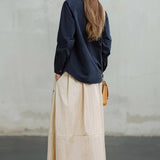 Navy Long Sleeve Casual Jacket