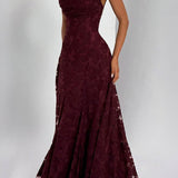 Sexy Backless Chiffon Maxi Dress