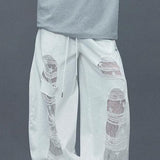 Ripped Lace Patchwork Relaxed Jeans