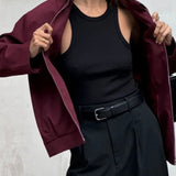 Burgundy Casual Zip Jacket