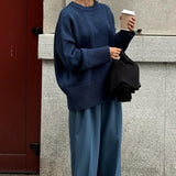 Casual Solid Color Pullover Sweater
