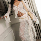 Sheer Lace Two Piece Boho Dress