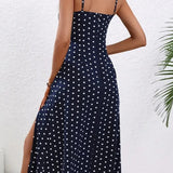 Spaghetti Strap Slit Floral Dress