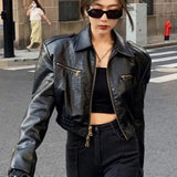 PU Leather Biker Bomber Jacket