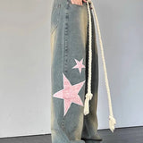 Streetwear Heart Patchwork Jeans