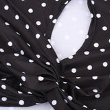 Black and White Polka Dot Slim Fit Crop Top